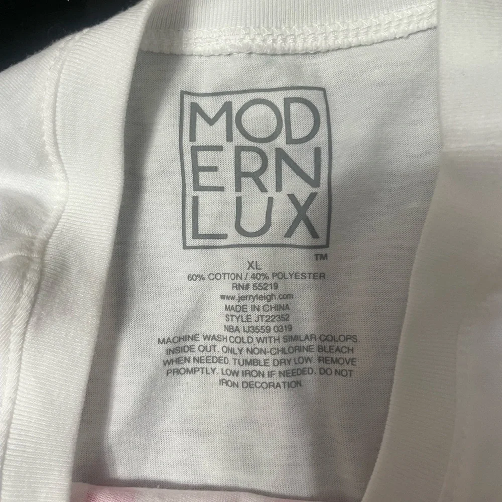 White T-Shirt with Pink 'Smile More' Print - Picture 3 of 4